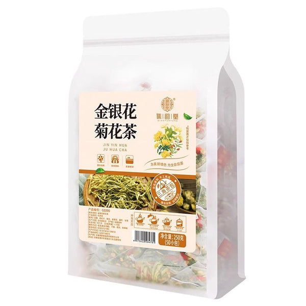 金银花菊花茶 消痛散结 清肝明目		 							        							一袋50小包，独立三角包。