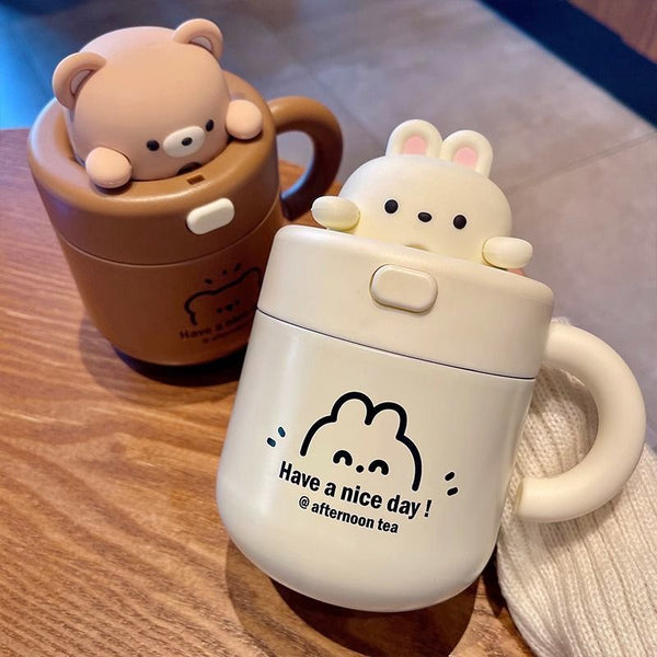 卡通熊316不锈钢网红办公室杯