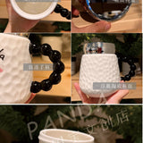 熊猫浮雕镜面杯陶瓷马克杯加厚500ml容量水杯