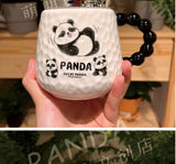 熊猫浮雕镜面杯陶瓷马克杯加厚500ml容量水杯